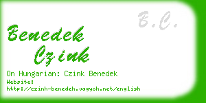 benedek czink business card